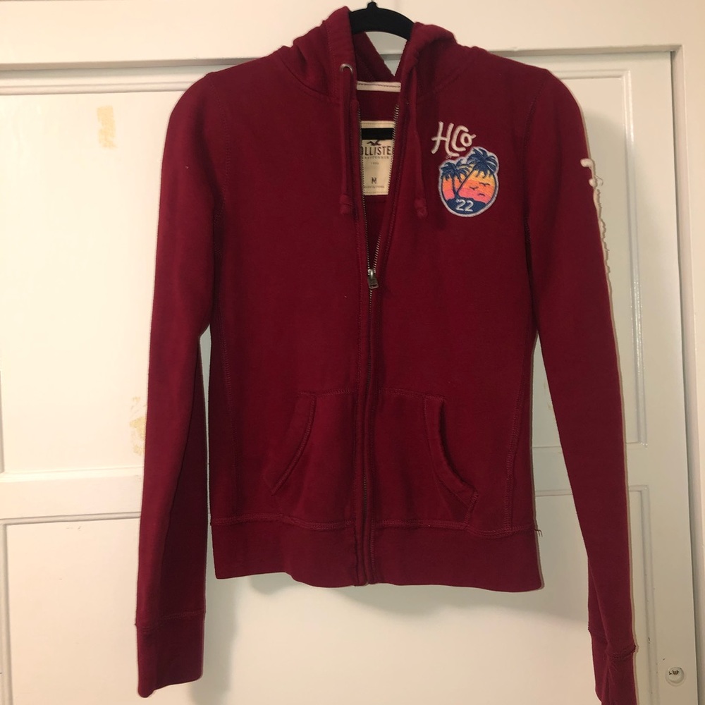 Dark red Hollister Zip Up